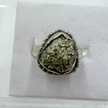 Sterling Silver Lined Rough Pyrite Ring - Size 6 - Protective, Abundant & Grounding by Sacred Crystals