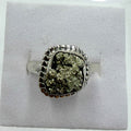 Sterling Silver Bezeled Rough Pyrite Ring - Size 6 - Protective, Abundant & Grounding by Sacred Crystals