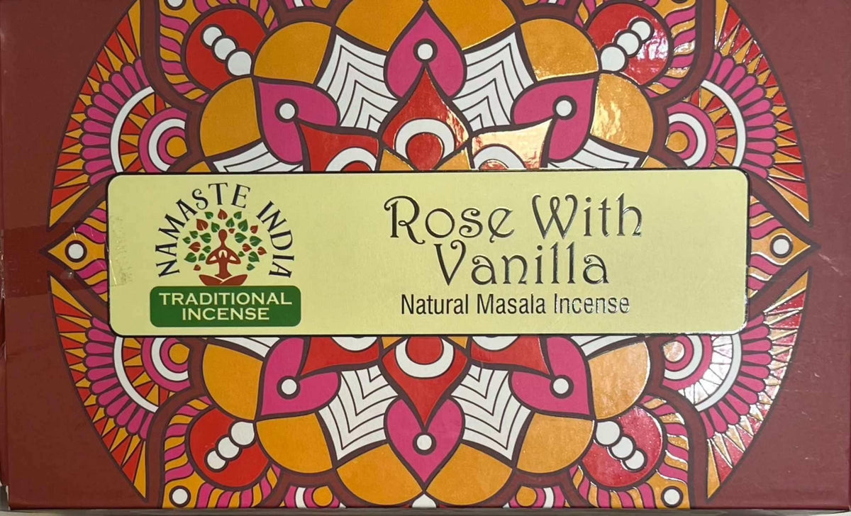Incense Stick - Namaste India - Rose with Vanilla by Sacred Crystals