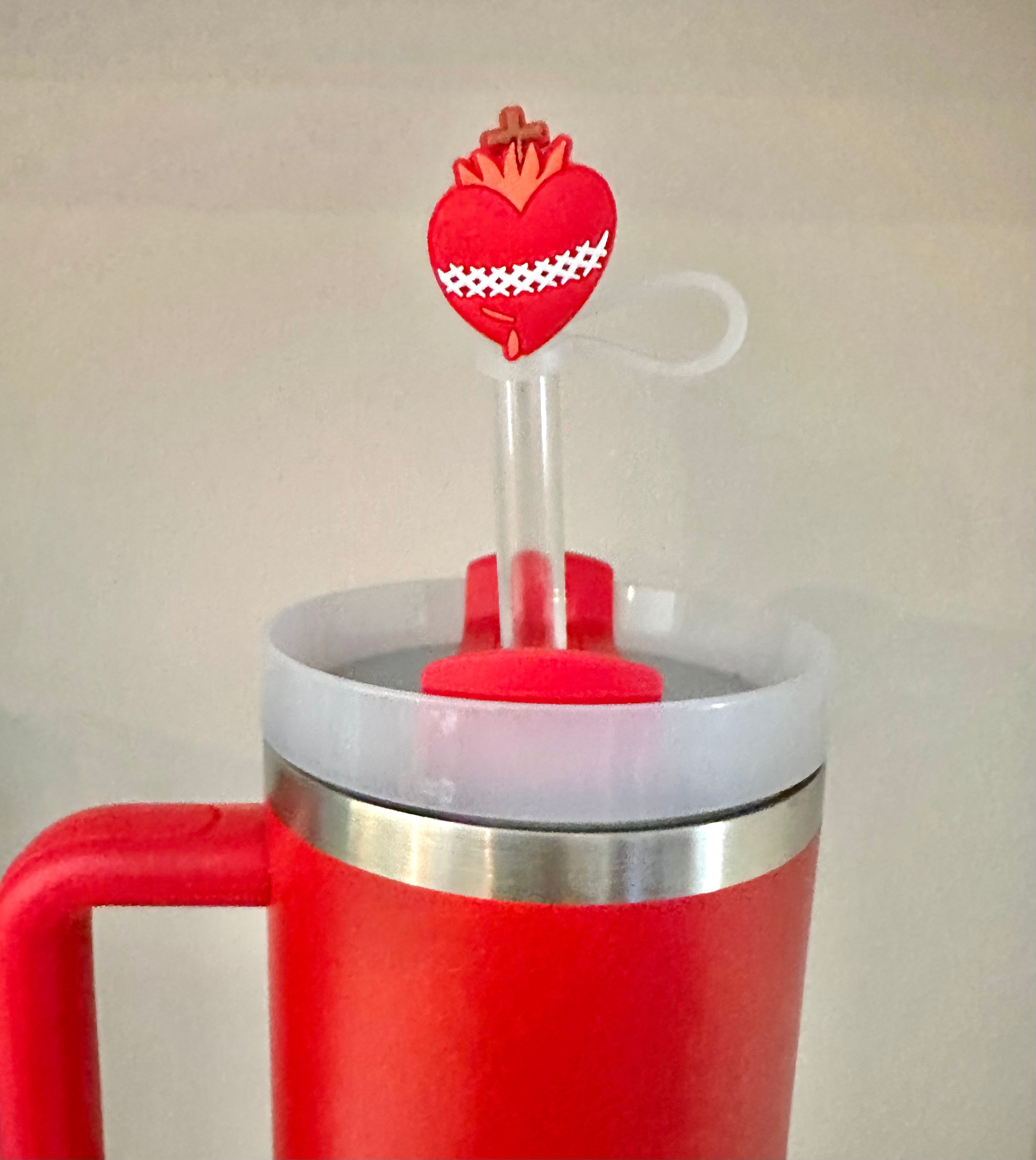 Catholic Straw Toppers: Holy Hearts (a 2 pack!) by Saintly Heart