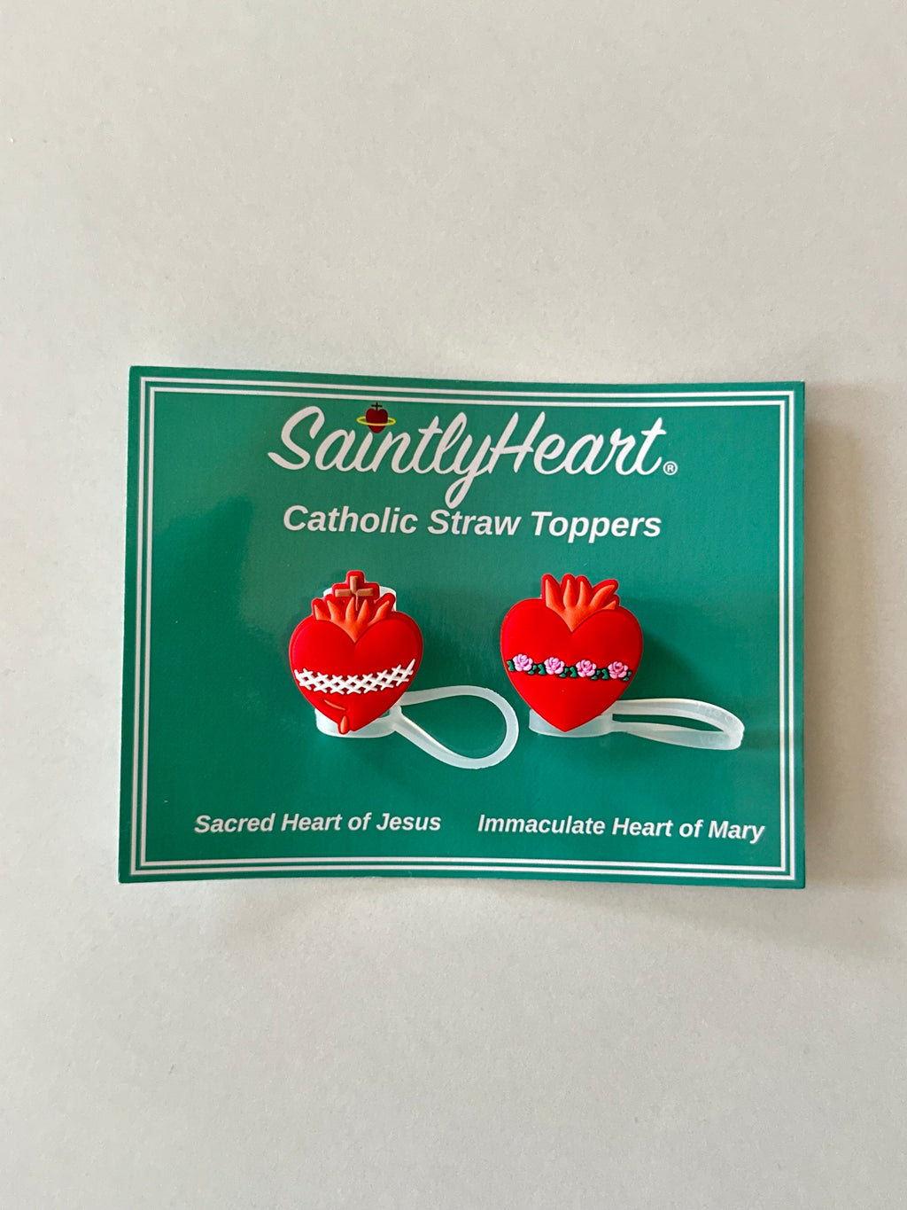 Catholic Straw Toppers: Holy Hearts (a 2 pack!) by Saintly Heart