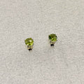 Sterling Silver Round Peridot Post Earrings Size 3 by Sacred Crystals