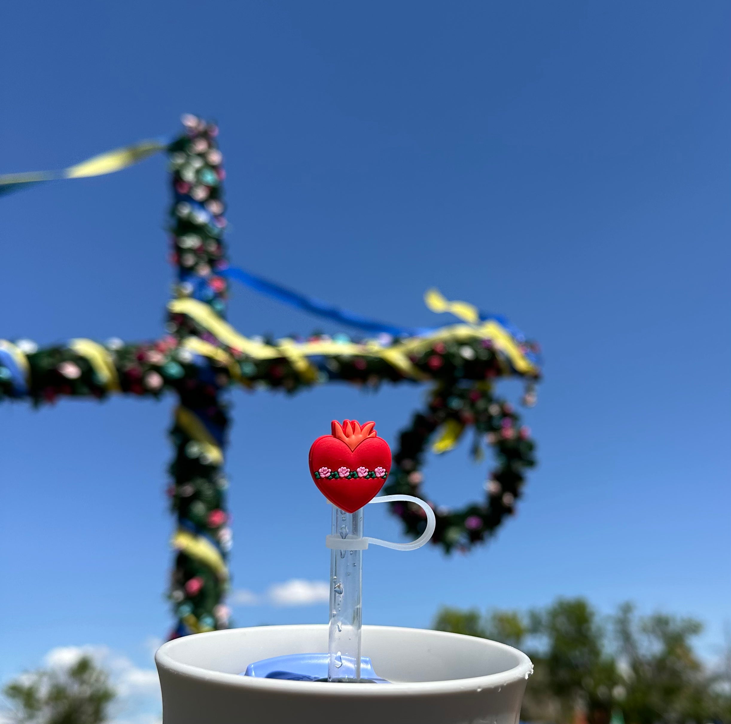 Catholic Straw Toppers: Holy Hearts (a 2 pack!) by Saintly Heart
