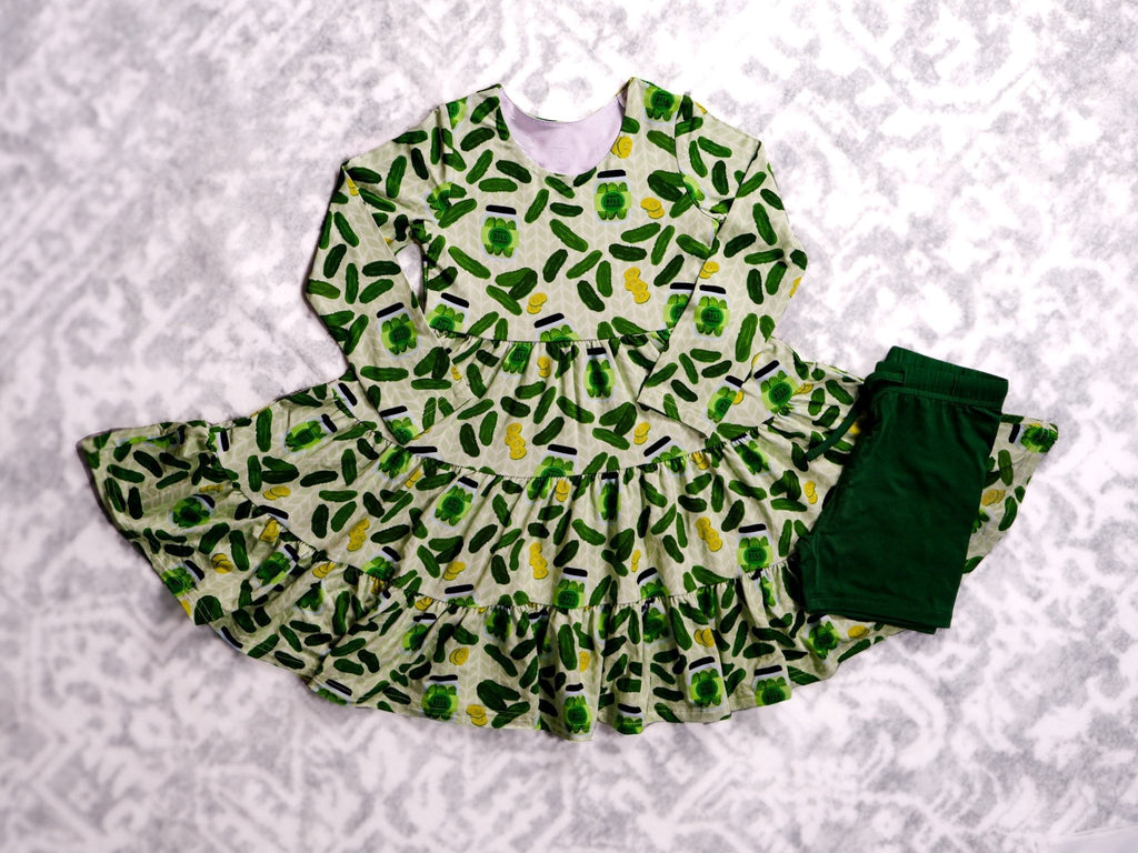 Long Sleeve Twirl Dress & Short Set by Minikin Mischief Clothing Co.