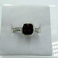 Sterling Silver Cushion-Cut Garnet Braided Band Ring – Size 6 – Passion, Strength & Grounding by Sacred Crystals