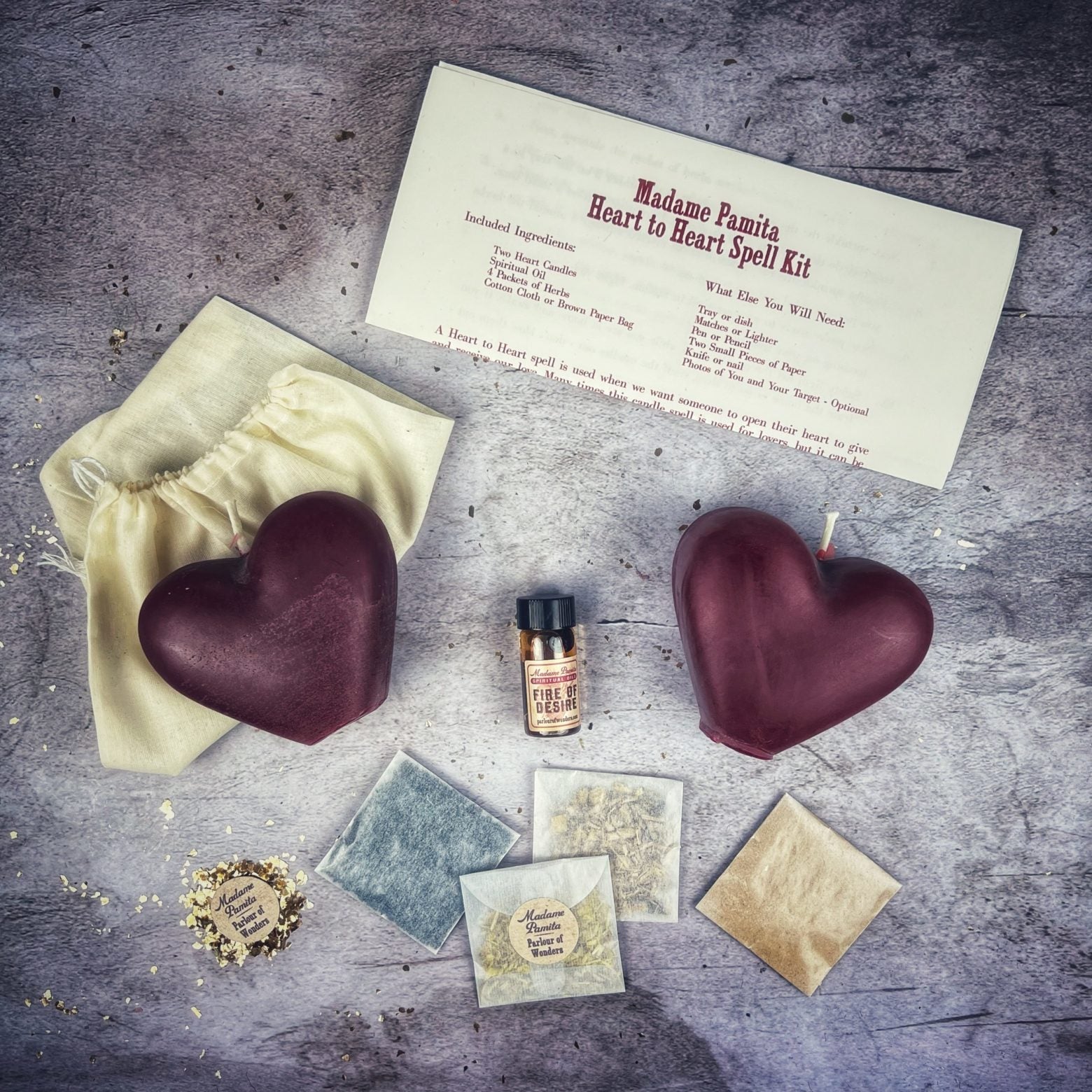 Heart to Heart Candle Spell Kit - Love Connection & Reconciliation Magic by Parlour of Wonders