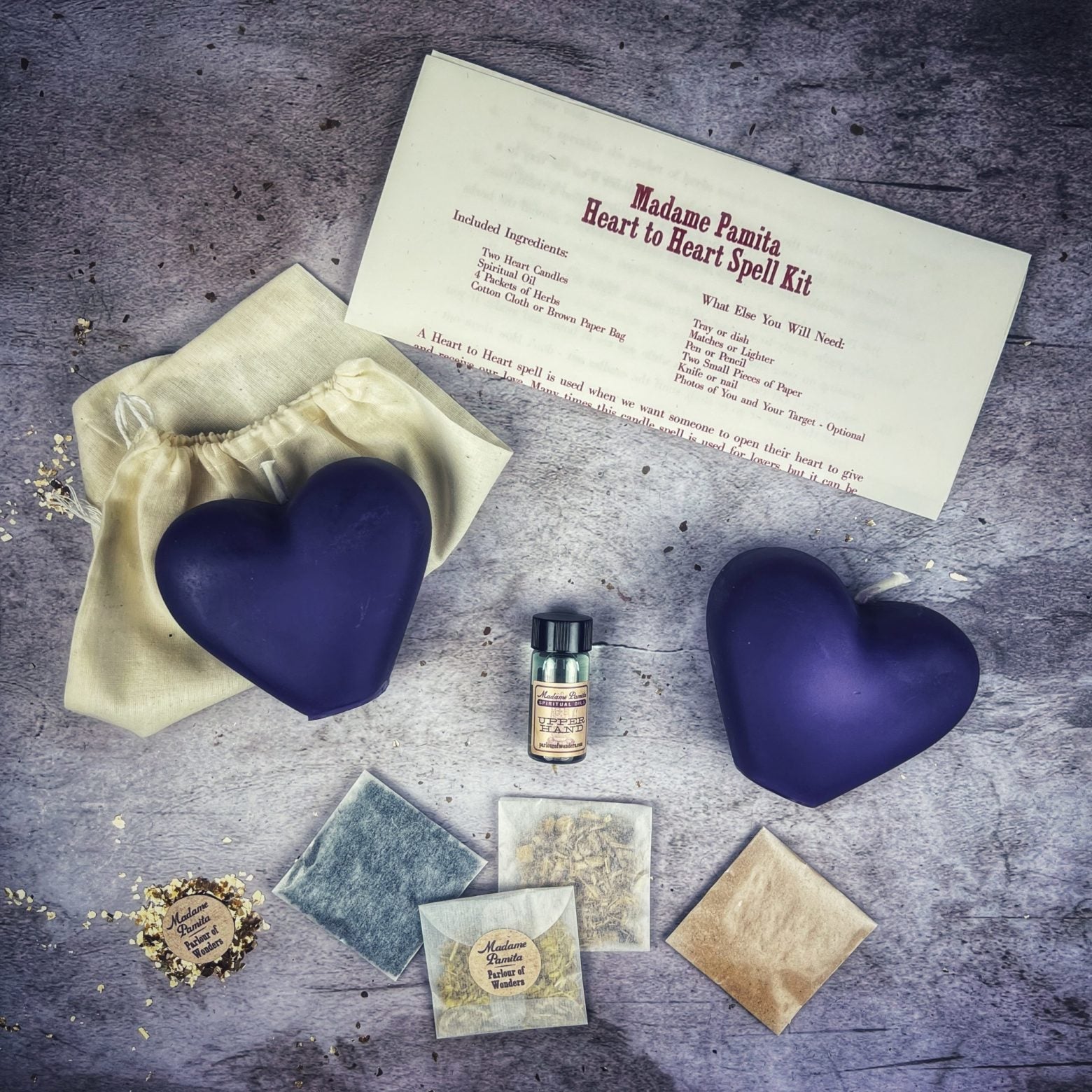 Heart to Heart Candle Spell Kit - Love Connection & Reconciliation Magic by Parlour of Wonders