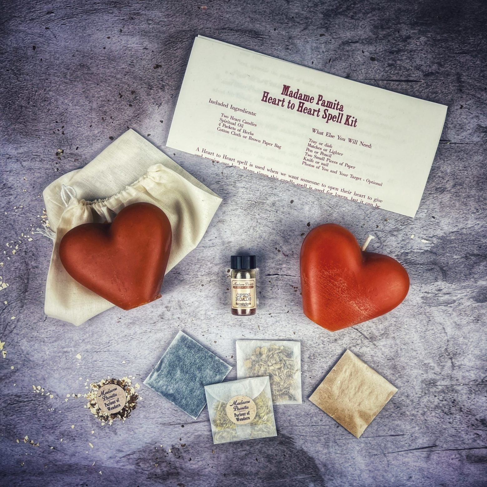 Heart to Heart Candle Spell Kit - Love Connection & Reconciliation Magic by Parlour of Wonders