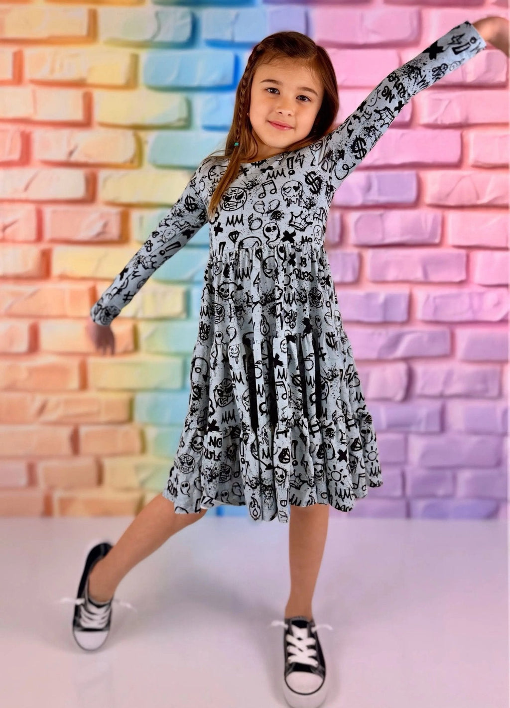 Long Sleeve Twirl Dress & Short Set by Minikin Mischief Clothing Co.