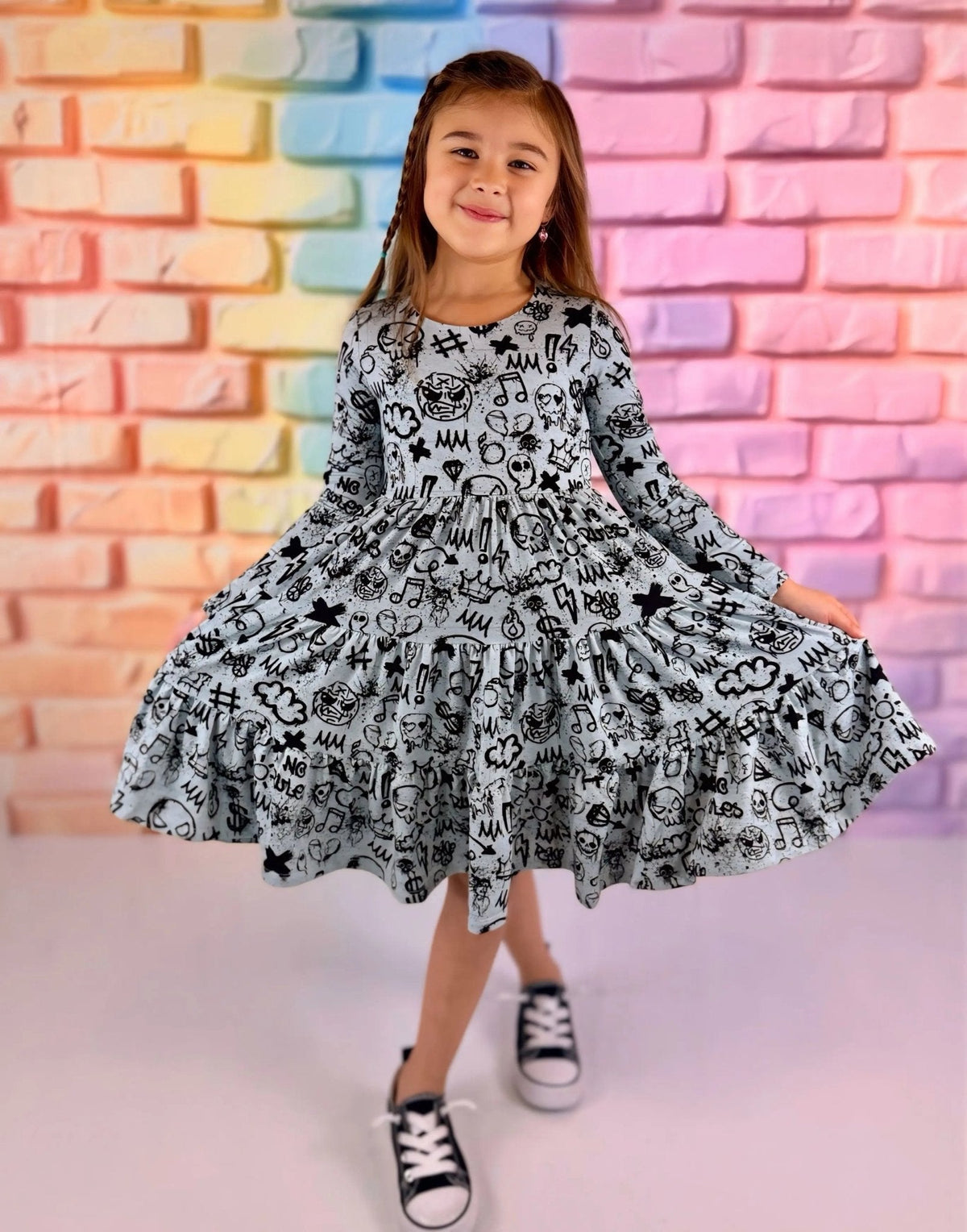 Long Sleeve Twirl Dress & Short Set by Minikin Mischief Clothing Co.