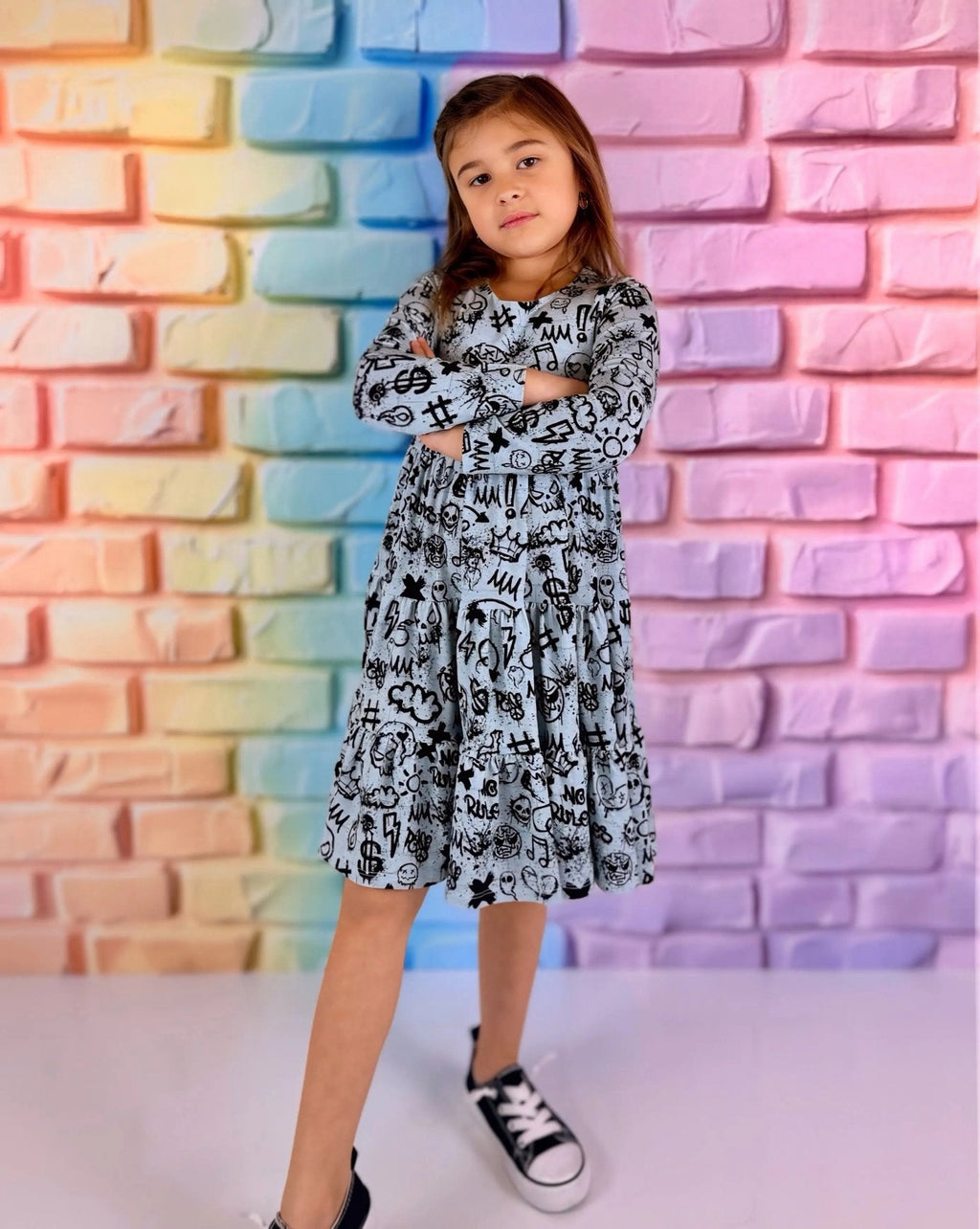Long Sleeve Twirl Dress & Short Set by Minikin Mischief Clothing Co.