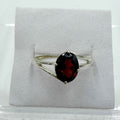 Sterling Silver Oval Garnet Open-Frame Ring – Size 9 – Passion, Strength & Grounding by Sacred Crystals