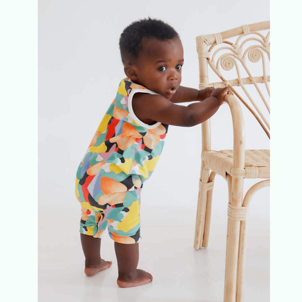 Cleo baby romper shorts | Whales by anise & ava