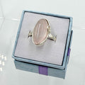 Sterling Silver Flow Banded Oval Rose Quartz - Size 10 - Loving, Soothing & Heart Opening by Sacred Crystals