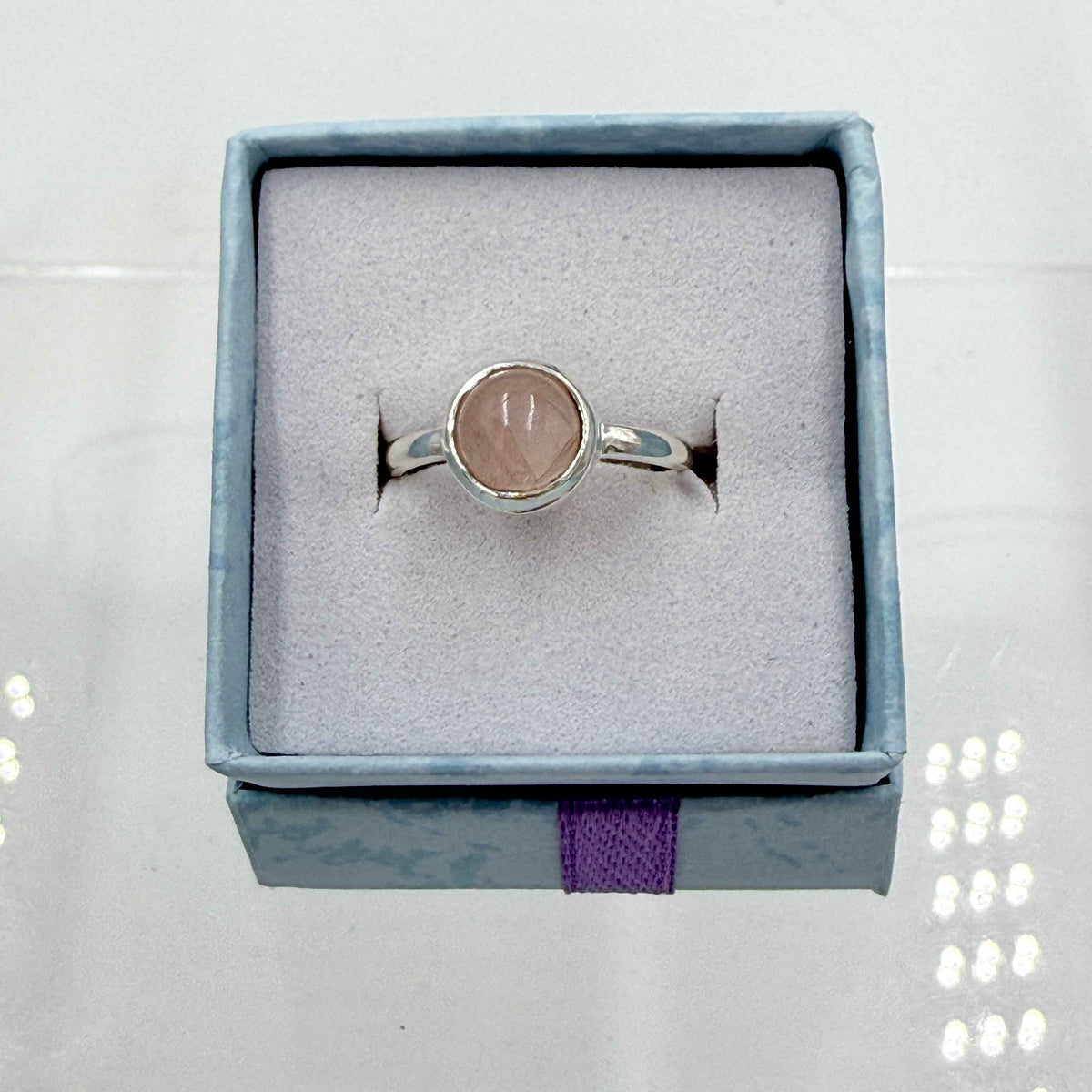Sterling Silver Round Rose Quartz - Size 6 - Loving, Soothing & Heart Opening by Sacred Crystals