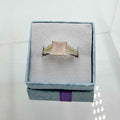 Sterling Silver Split Banded Square Rose Quartz - Size 6 - Loving, Soothing & Heart Opening by Sacred Crystals
