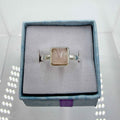 Sterling Silver Square Rose Quartz - Size 8 - Loving, Soothing & Heart Opening by Sacred Crystals