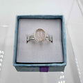 Sterling Silver Split Banded Oval Rose Quartz - Size 8 - Loving, Soothing & Heart Opening by Sacred Crystals