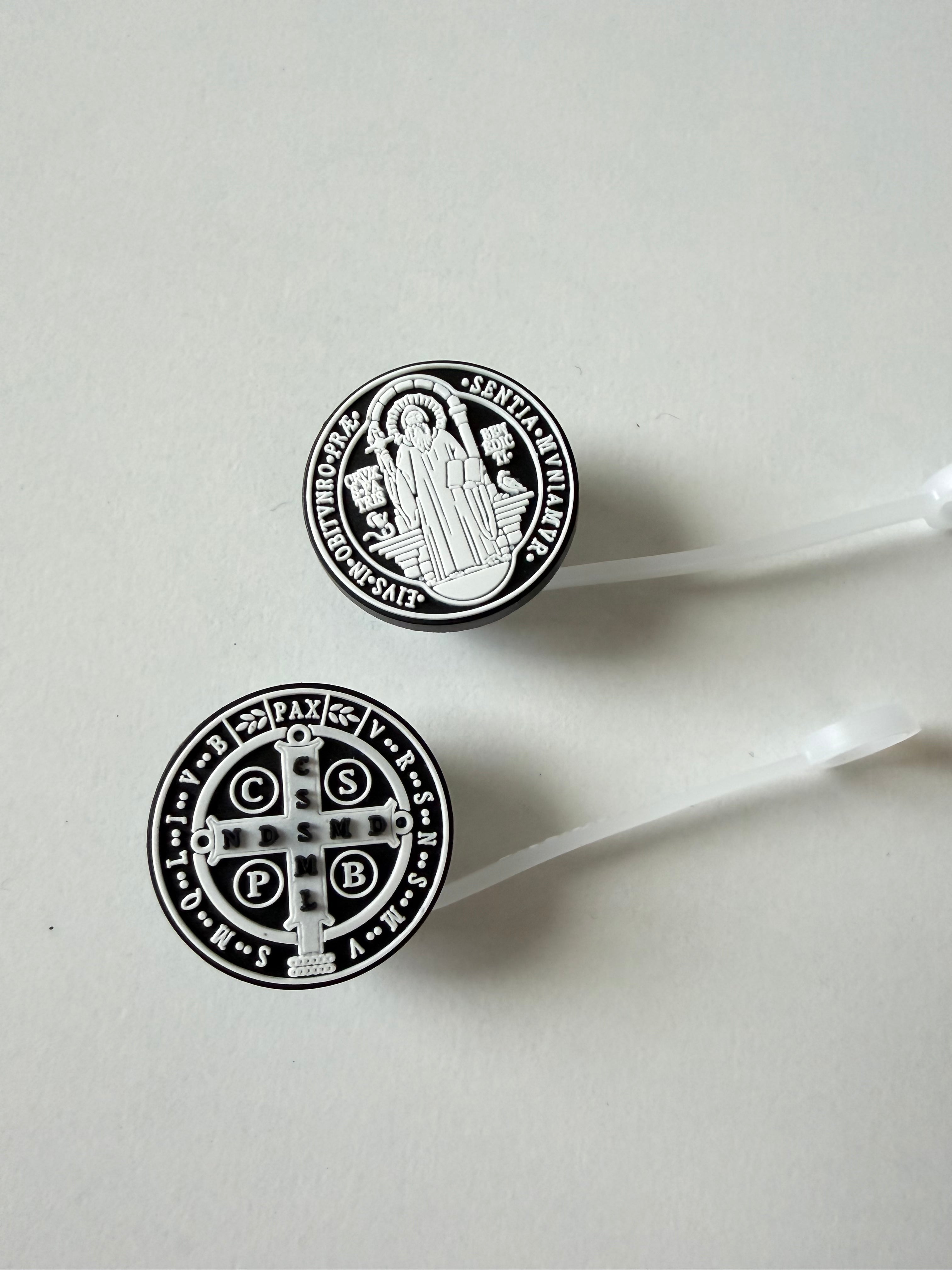 Catholic Straw Toppers: St. Benedict Medal (a 2 pack!) by Saintly Heart