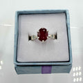 Sterling Silver Faceted Oval Ruby Ring - Size 5 - Passionate, Vital & Empowering by Sacred Crystals