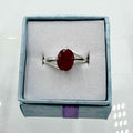 Sterling Silver Split Banded Oval Ruby Ring - Size 10 - Passionate, Vital & Empowering by Sacred Crystals