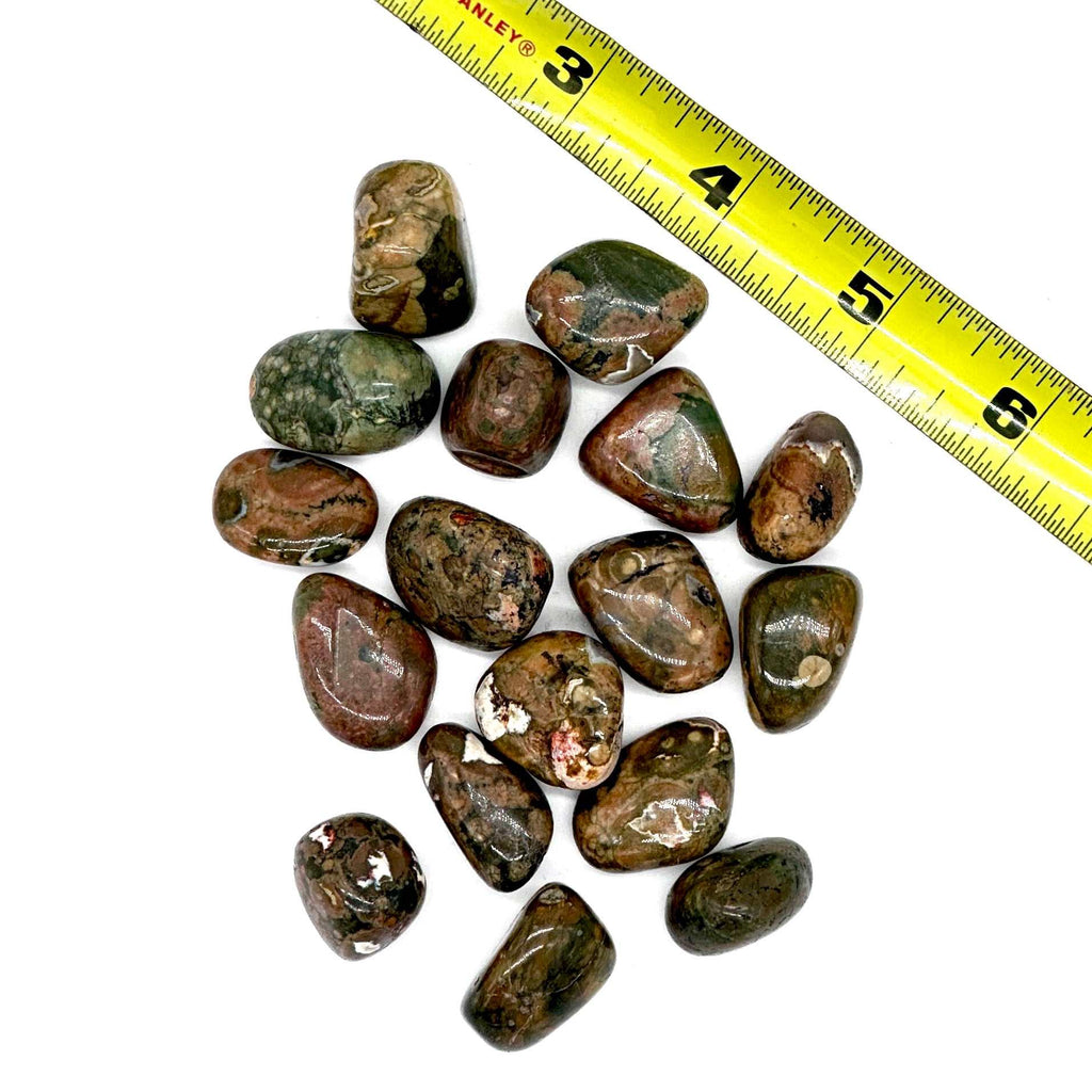 Rainforest Rhyolite Tumbled Stone - The Stone of Joy and Balance by Sacred Crystals