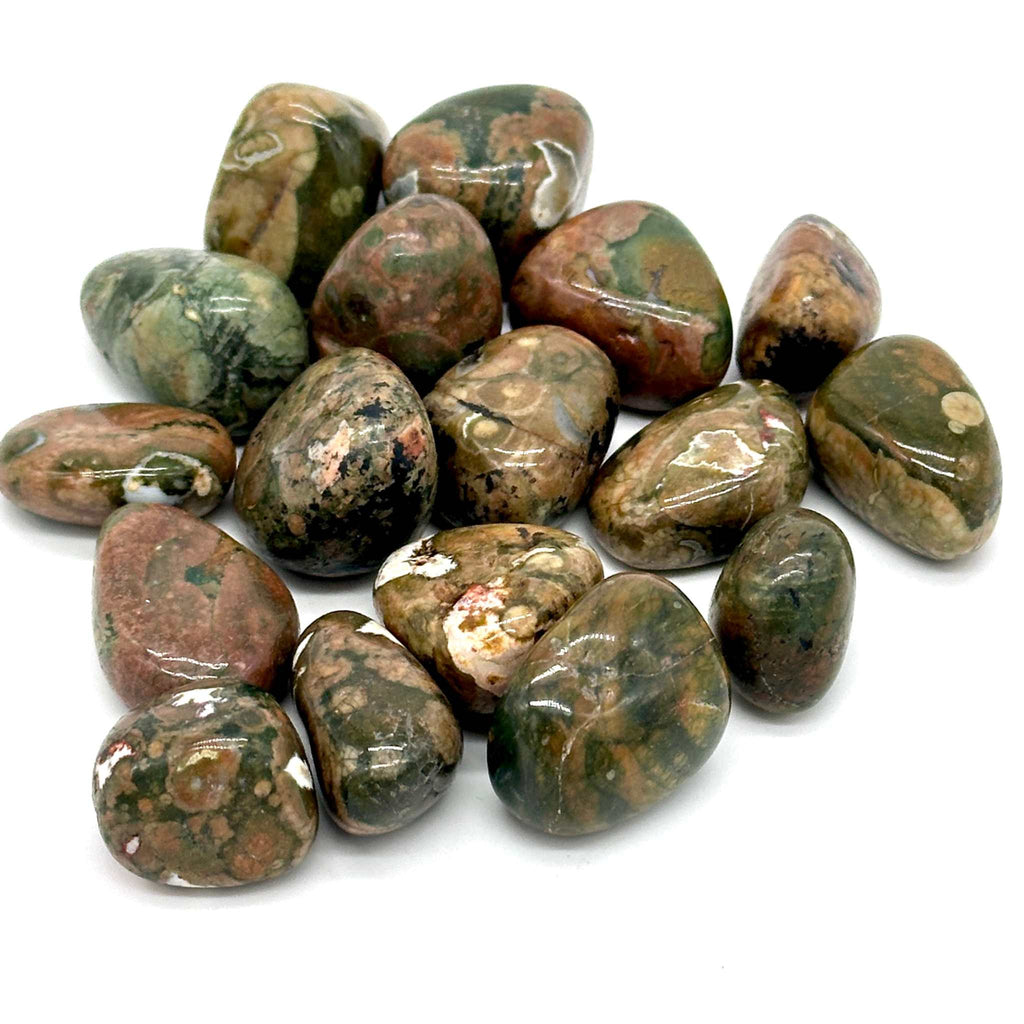 Rainforest Rhyolite Tumbled Stone - The Stone of Joy and Balance by Sacred Crystals
