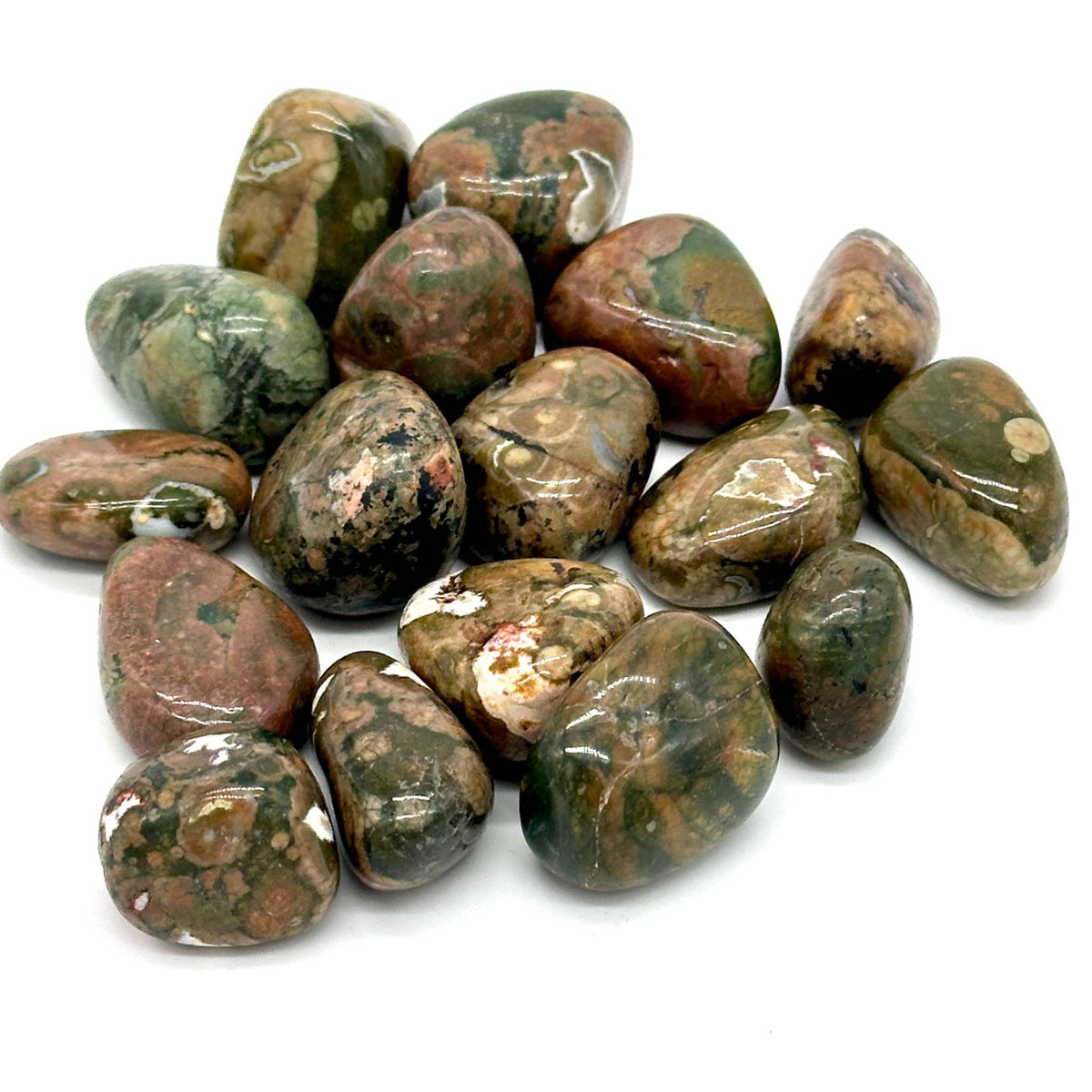 Rainforest Rhyolite Tumbled Stone - The Stone of Joy and Balance by Sacred Crystals