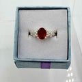 Sterling Silver Bow Band Ruby Ring - Size 6 - Passionate, Vital & Empowering by Sacred Crystals