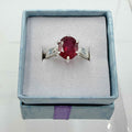Sterling Silver Faceted Oval Ruby Ring - Size 6 - Passionate, Vital & Empowering by Sacred Crystals