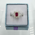 Sterling Silver Rectangular Ruby Ring - Size 8 - Passionate, Vital & Empowering by Sacred Crystals