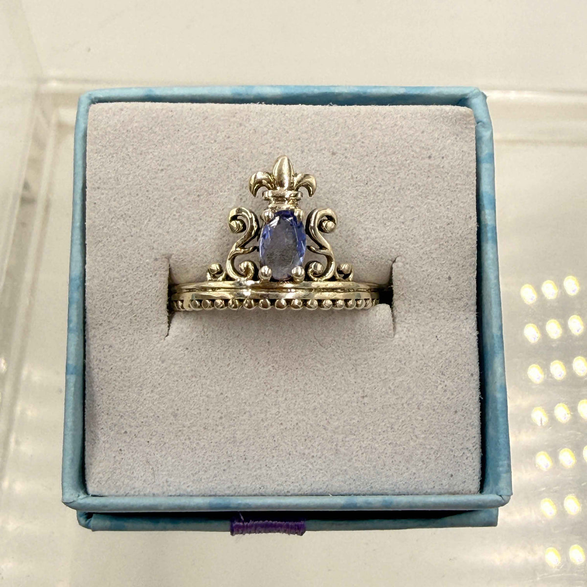 Sterling Silver Princess Crown Tanzanite Ring - Size 7 - Spiritual, Intuitive & Elevated by Sacred Crystals