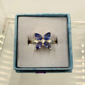 Sterling Silver Butterfly Tanzanite Ring - Size 8 - Spiritual, Intuitive & Elevated by Sacred Crystals