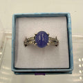 Sterling Silver Split Banded Oval Tanzanite Ring - Size 8 - Spiritual, Intuitive & Elevated by Sacred Crystals