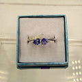 Sterling Silver Double Triangle Tanzanite Ring - Size 9 - Spiritual, Intuitive & Elevated by Sacred Crystals