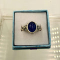 Sterling Silver Filigree Banded Oval Tanzanite Ring - Size 9 - Spiritual, Intuitive & Elevated by Sacred Crystals