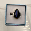 Sterling Silver Teardrop Spectrolite Ring - Size 6 -Intuition, Protection & Illumination by Sacred Crystals