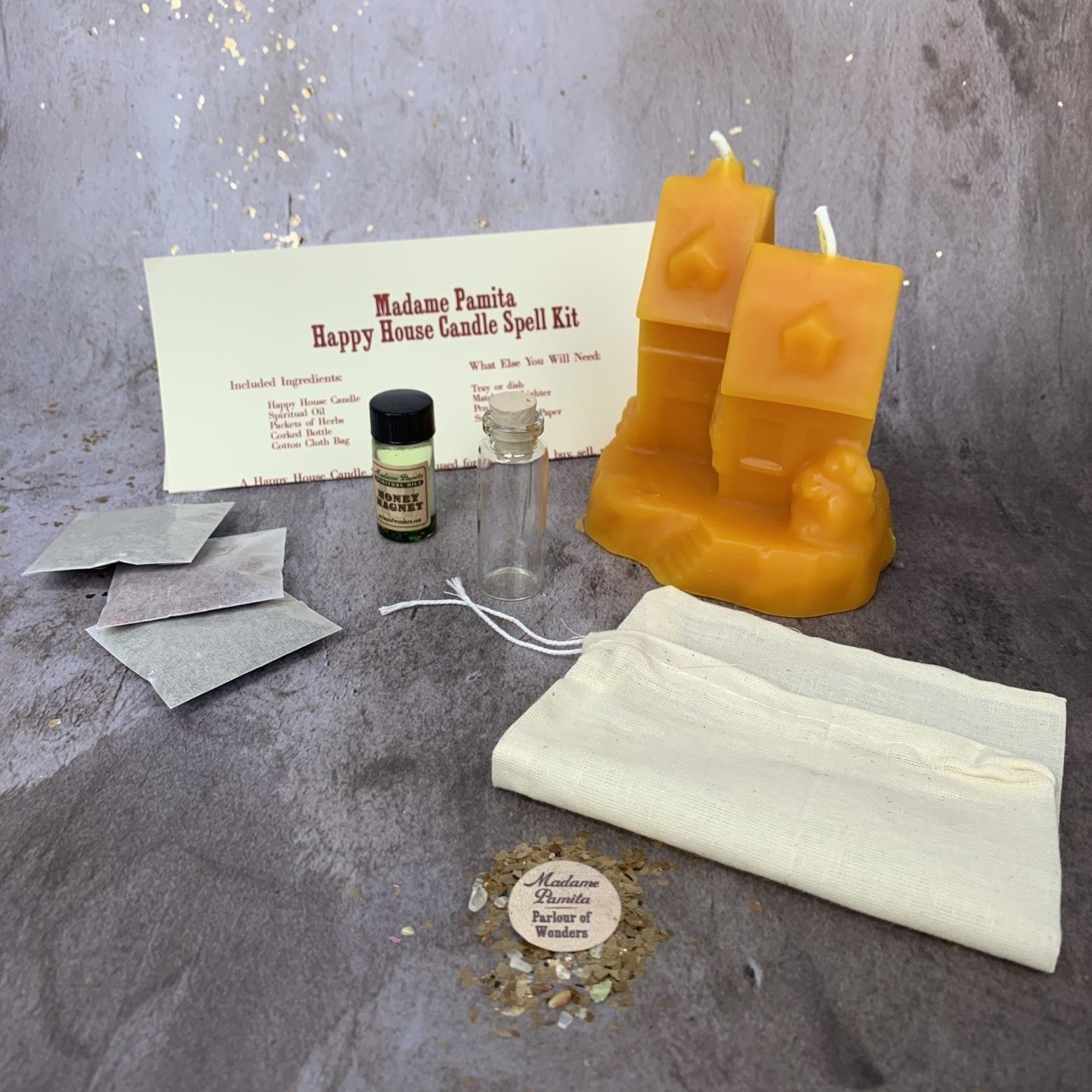 Happy House Candle Spell Kit - Home Protection, Harmony & Blessings by Parlour of Wonders