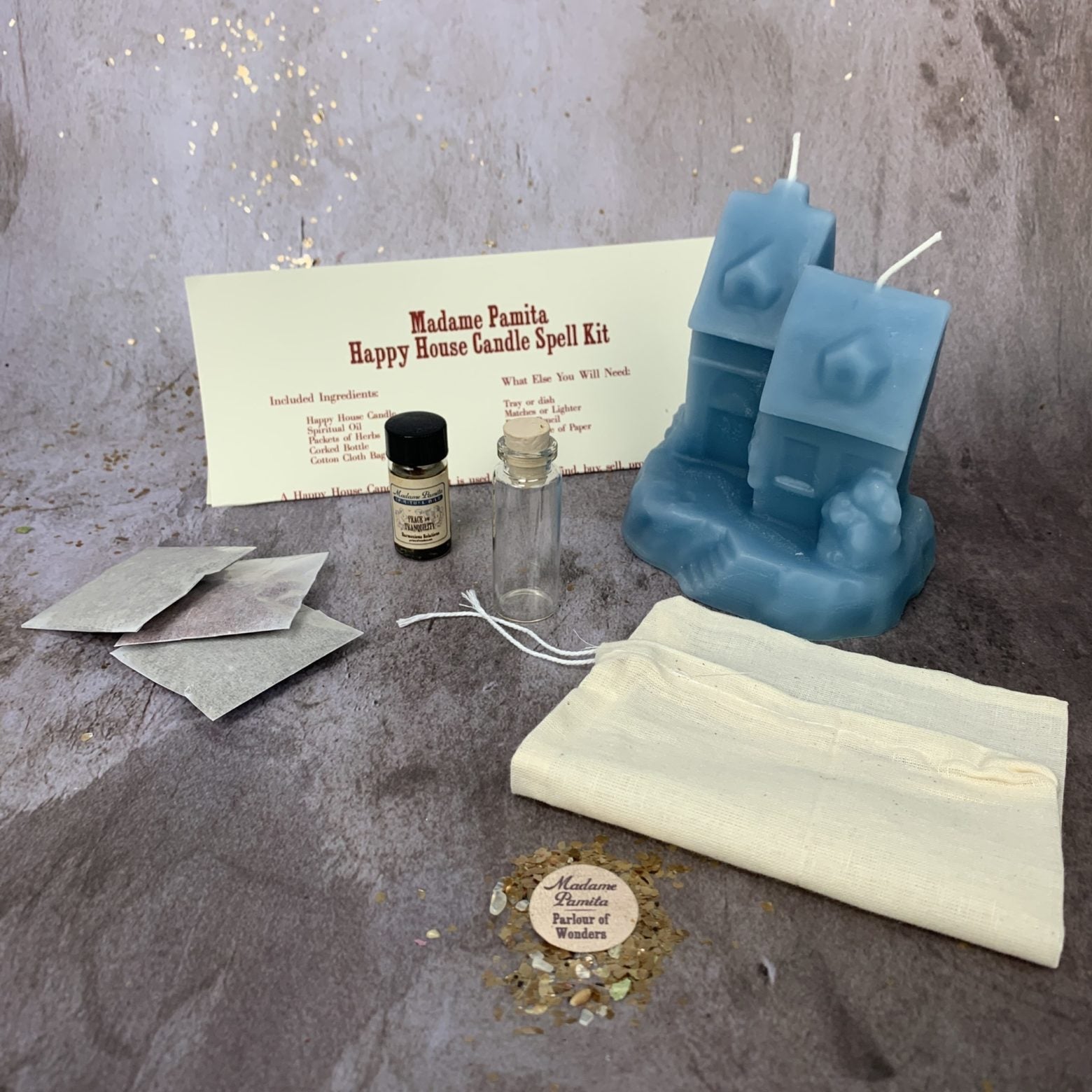 Happy House Candle Spell Kit - Home Protection, Harmony & Blessings by Parlour of Wonders