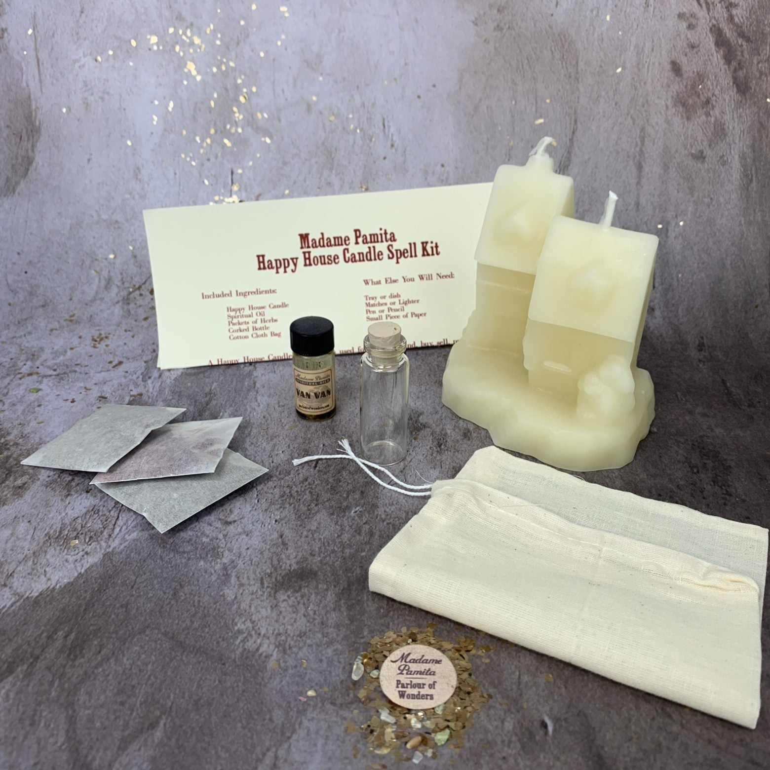 Happy House Candle Spell Kit - Home Protection, Harmony & Blessings by Parlour of Wonders