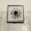 Sterling Silver Sun & Moon Black Onyx Ring - Protection, Grounding & Stabilizing by Sacred Crystals