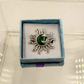 Sterling Silver Sun & Moon Malachite Ring - Size 8 - Transformative, Protective & Empowering by Sacred Crystals