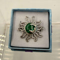 Sterling Silver Sun & Moon Malachite Ring - Size 9 -Transformative, Protective & Empowering by Sacred Crystals