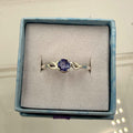 Sterling Silver Double Swirl Round Tanzanite Ring - Size 10 - Spiritual, Intuitive & Elevated by Sacred Crystals
