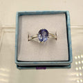 Sterling Silver Split Banded Oval Tanzanite Ring - Size 10 - Spiritual, Intuitive & Elevated by Sacred Crystals