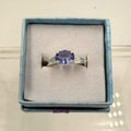 Sterling Silver Horizon Set Oval Tanzanite Ring - Size 6 - Spiritual, Intuitive & Elevated by Sacred Crystals