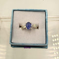 Sterling Silver Flowy Band Oval Tanzanite Ring - Size 6 - Spiritual, Intuitive & Elevated by Sacred Crystals