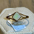Ethiopian Opal Diamond-Shaped Bezel Ring – Gold Filled – Size 9 by Sacred Crystals