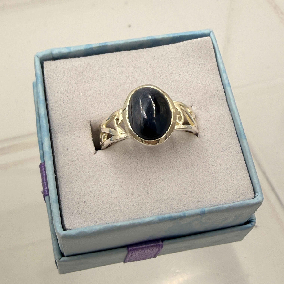 Sterling Silver Openwork Banded Pietersite Ring - Size 7 - Grounding, Transformative & Insightful by Sacred Crystals