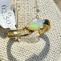 Ethiopian Opal Pear Twist-Band Ring – Gold Filled – Size 6 by Sacred Crystals
